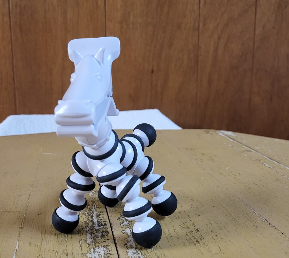 Flexible Zebra Phone Holder Tripod Clip Stand Gorillapod Style White Black